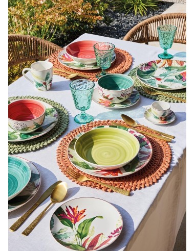 Set 6 Tazze Caffè con Piatto Tognana Tropicalia Multicolor | shopincasa.it