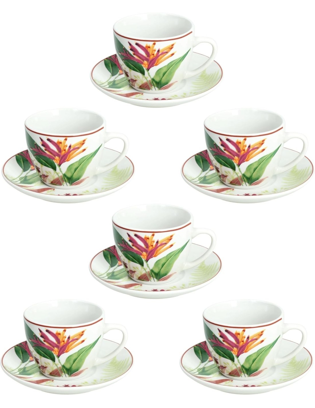 Set 6 Tazze Caffè con Piatto Tognana Tropicalia Multicolor | shopincasa.it