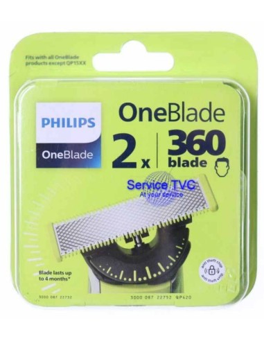 2 LAME RICAMBIO QP420 ONEBLADE PHILIPS