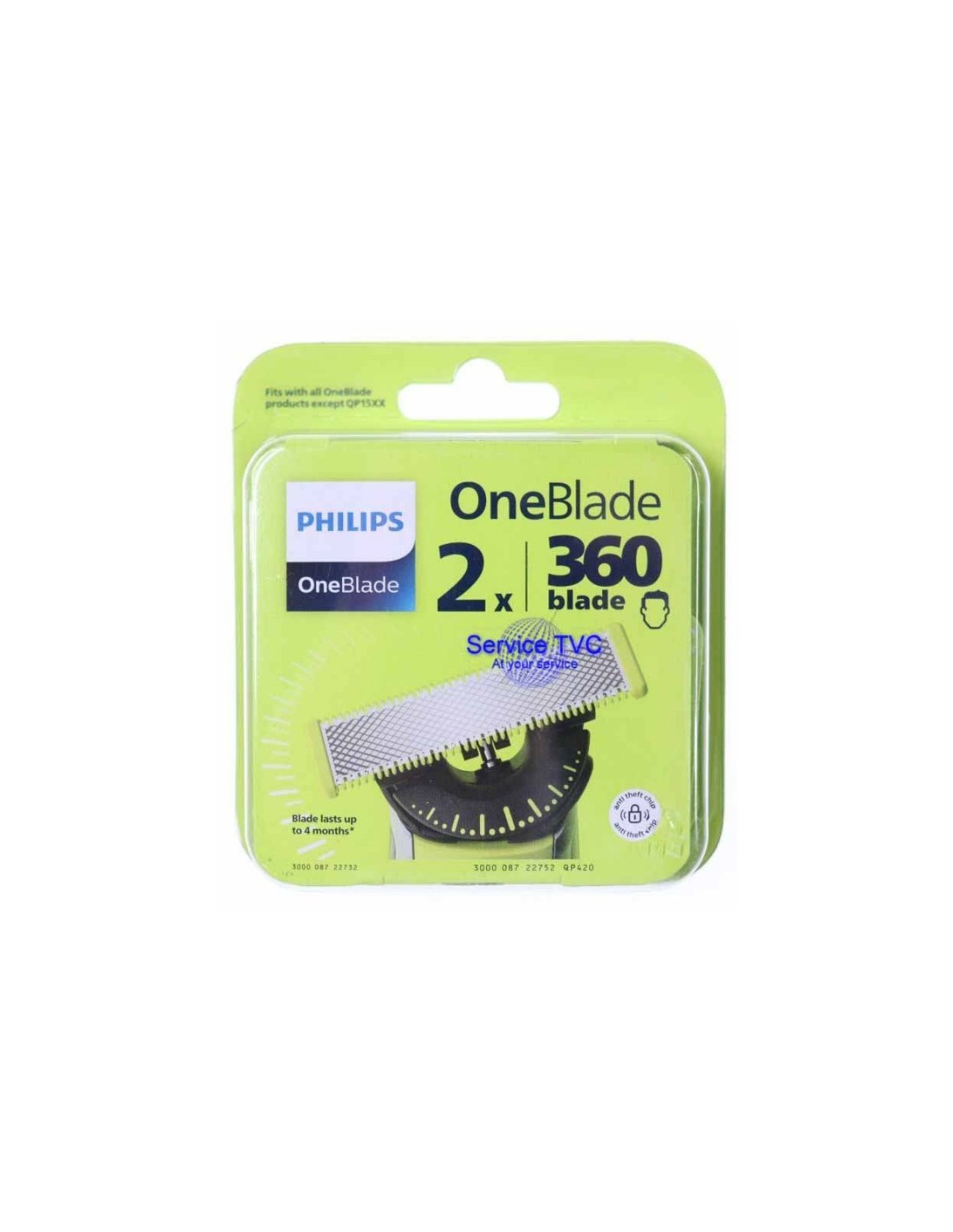 2 LAME RICAMBIO QP420 ONEBLADE PHILIPS