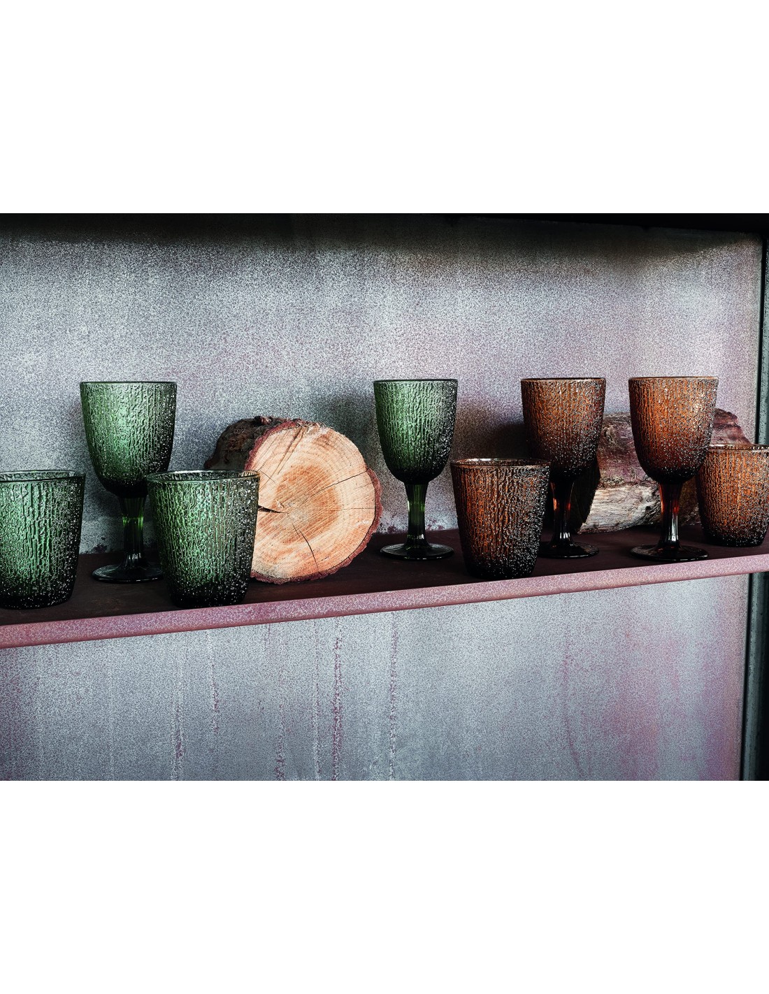 Set 3 bicchieri Tognana Davor Verde 280 ml su shopincasa.it