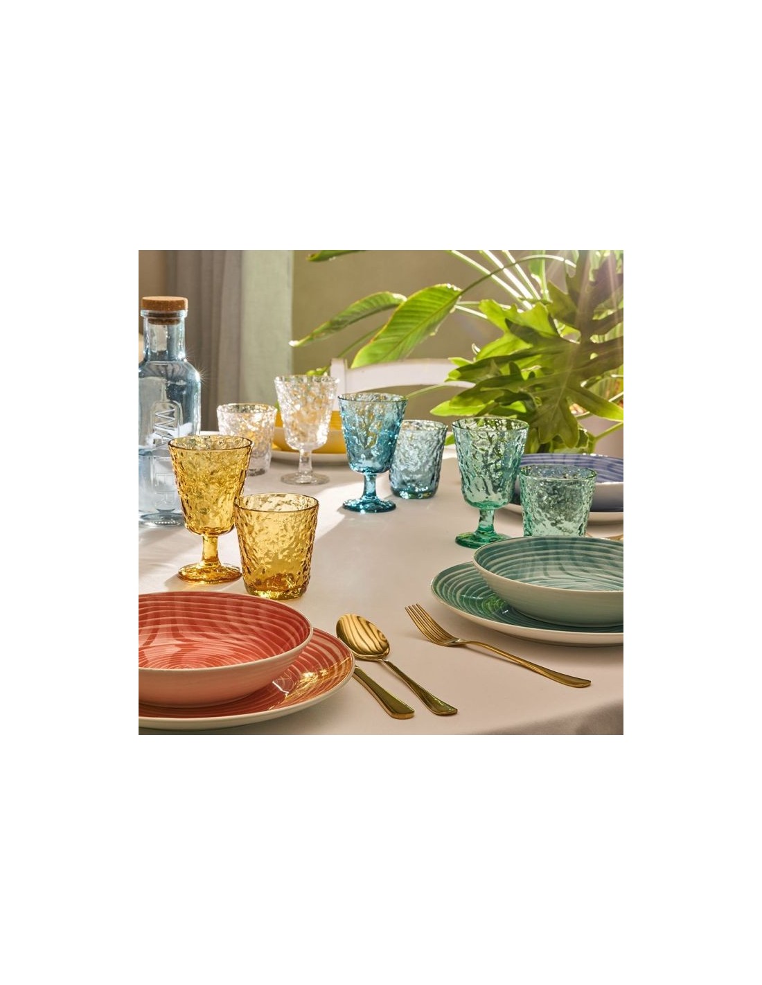Set 6 bicchieri Tognana Elsa 27 cl azzurro impilabili su shopincasa.it