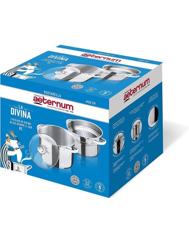 Aeternum Divina Pastarella 22 cm – Pentola Pasta Acciaio Induzione