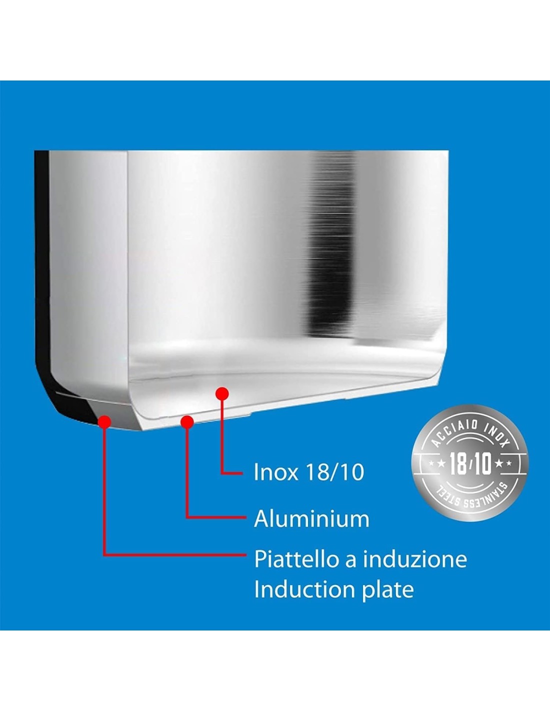 Aeternum Divina Vaporiera 22 cm – Acciaio Inox, Induzione