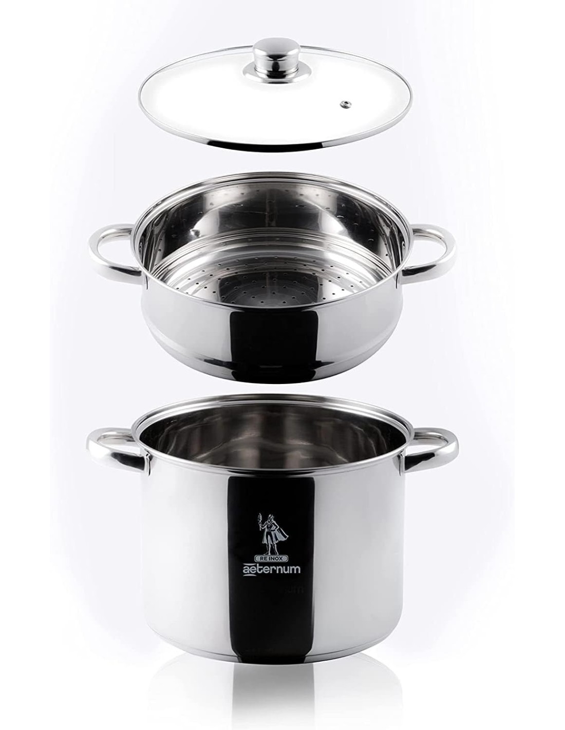 Aeternum Divina Vaporiera 22 cm – Acciaio Inox, Induzione