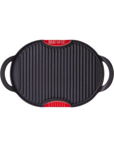 Aeternum Griglia in Ghisa 36x26 cm con Vassoio in Legno – Antiaderente, Induzione