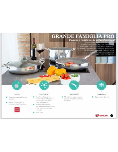 Tegame Aeternum Grande Famiglia Professional 36 cm – Antiaderente Effetto Pietra
