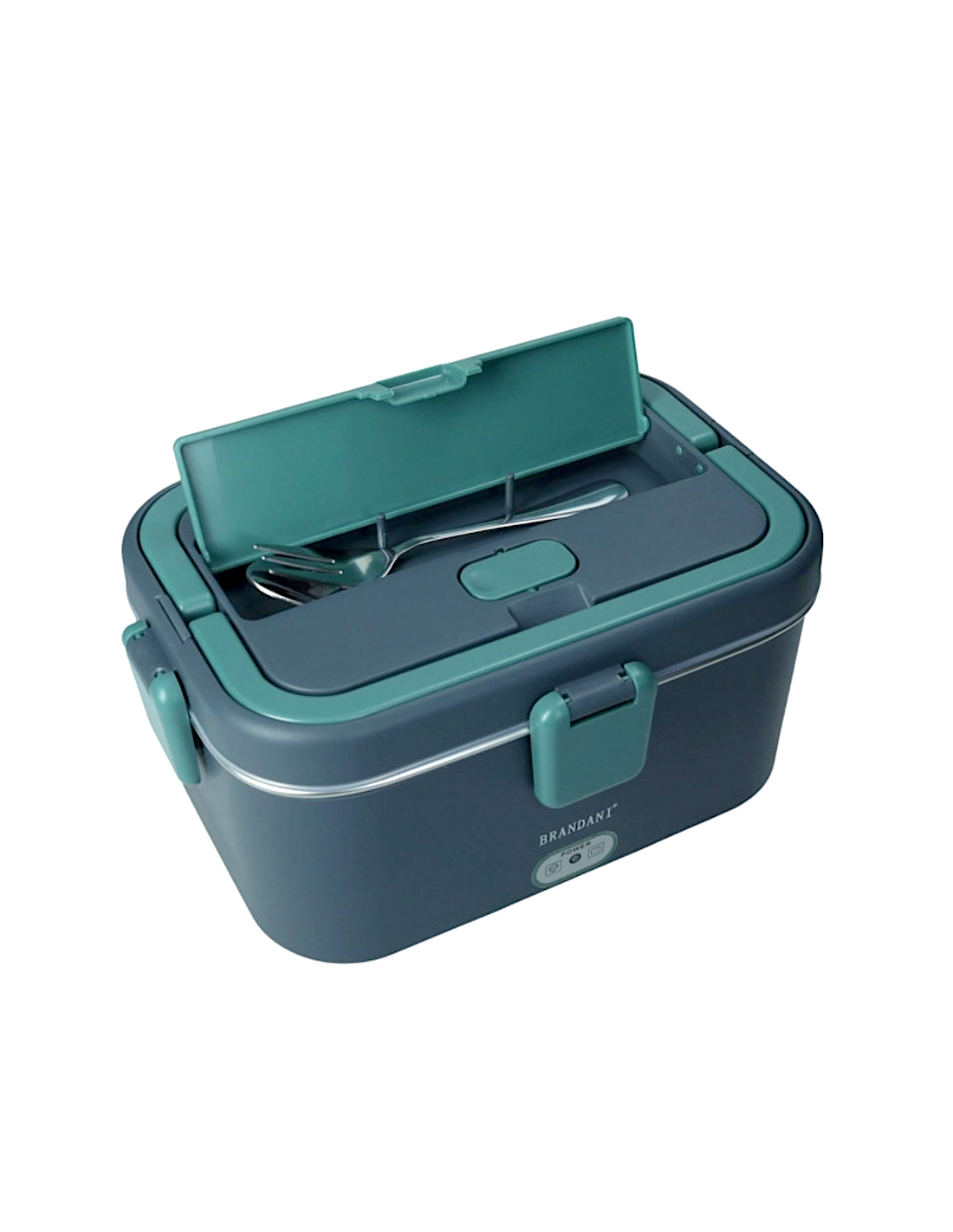 BORSE FRIGO: vendita online LUNCH BOX TERMICA BLU/VERDE PETROLIO C/POSATE E BORSA CONTENITORE in offerta