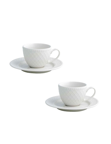 SET 2 TAZZINE CAFFE BURLESQUE PORCELLANA