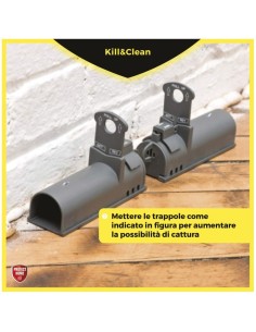 IGIENE PAVIMENTI - BAGNO - DEO CASA: vendita online CONFEZIONE 2 TRAPPOLE PER TOPI Kill & Clean in offerta