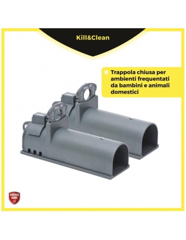 IGIENE PAVIMENTI - BAGNO - DEO CASA: vendita online CONFEZIONE 2 TRAPPOLE PER TOPI Kill & Clean in offerta
