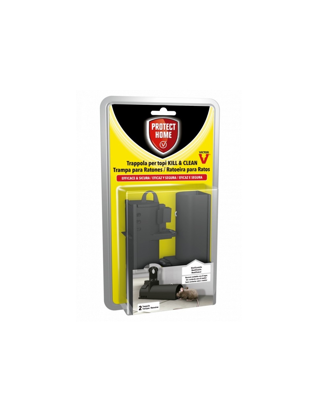IGIENE PAVIMENTI - BAGNO - DEO CASA: vendita online CONFEZIONE 2 TRAPPOLE PER TOPI Kill & Clean in offerta