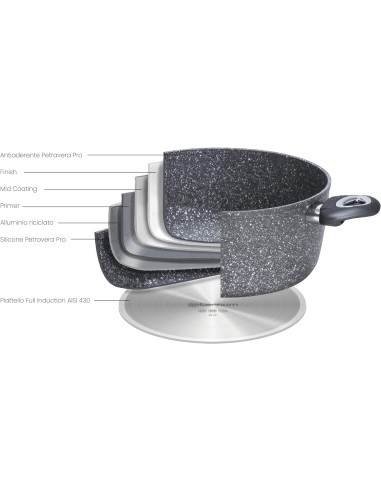 Tegame Madame Petravera 24 cm Full Induction antiaderente - shopincasa.it
