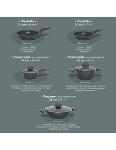 Aeternum Petragres Ecosolution Batteria 8 Pezzi Full Induction PFAS Free - shopincasa.it