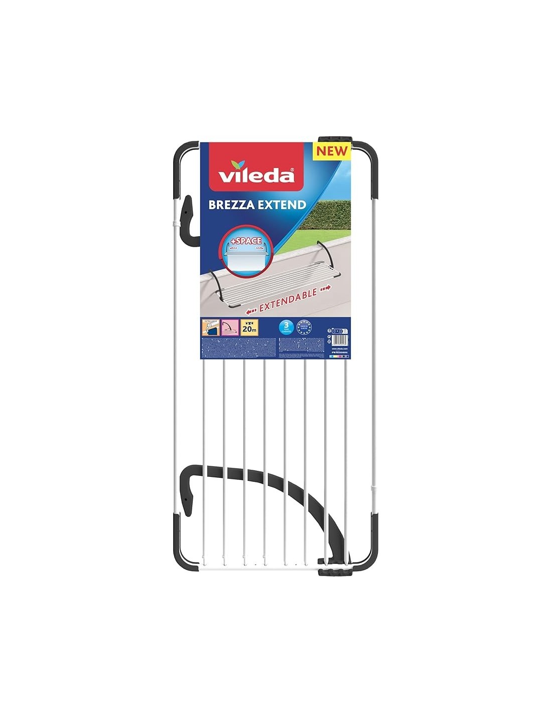 Gimi Stendibiancheria Brezza Extend, 20m, estensibile, acciaio | Shop in Casa