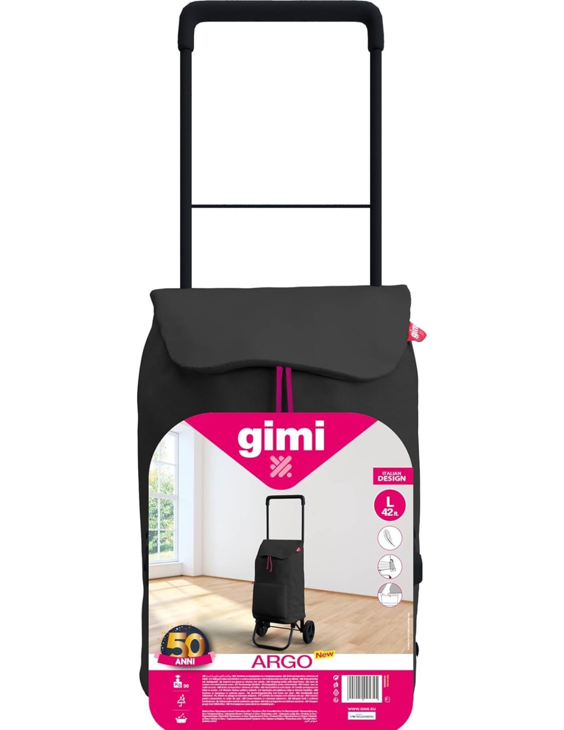 Gimi Argo I Carrello Portaspesa 42L – Leggero e Antipioggia – shopincasa.it