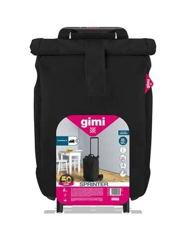 Gimi Sprinter Carrello Portaspesa 50L Nero – Pieghevole e Antipioggia – shopincasa.it