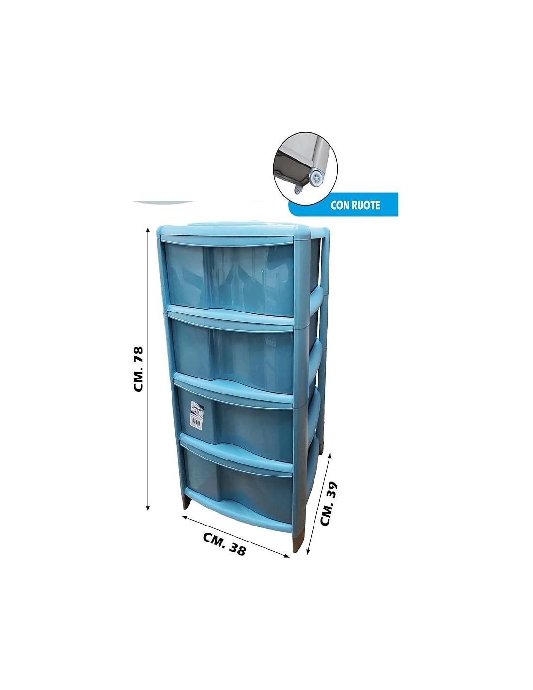Tontarelli cassettiera Bambù 4 cassetti Delfin 38x39x78h cm | Shop in Casa