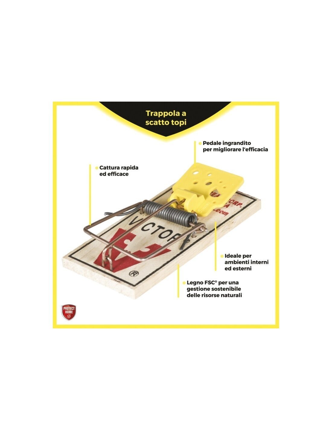 IGIENE PAVIMENTI - BAGNO - DEO CASA: vendita online TRAPPOLA A SCATTO VICTOR PROTECT HOME PER RATTI SET 2 PEZZI in offerta