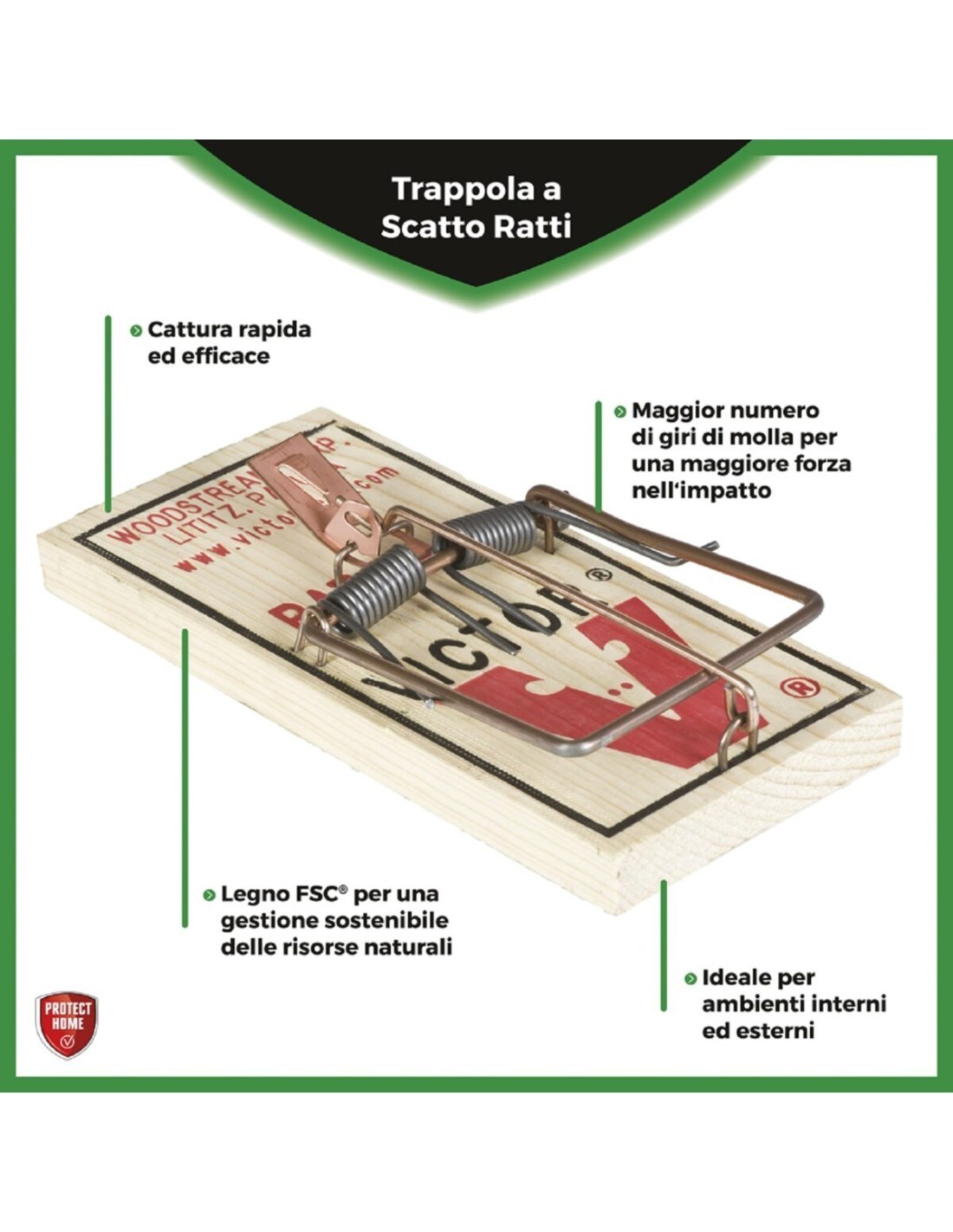 IGIENE PAVIMENTI - BAGNO - DEO CASA: vendita online TRAPPOLA A SCATTO VICTOR PROTECT HOME PER RATTI in offerta