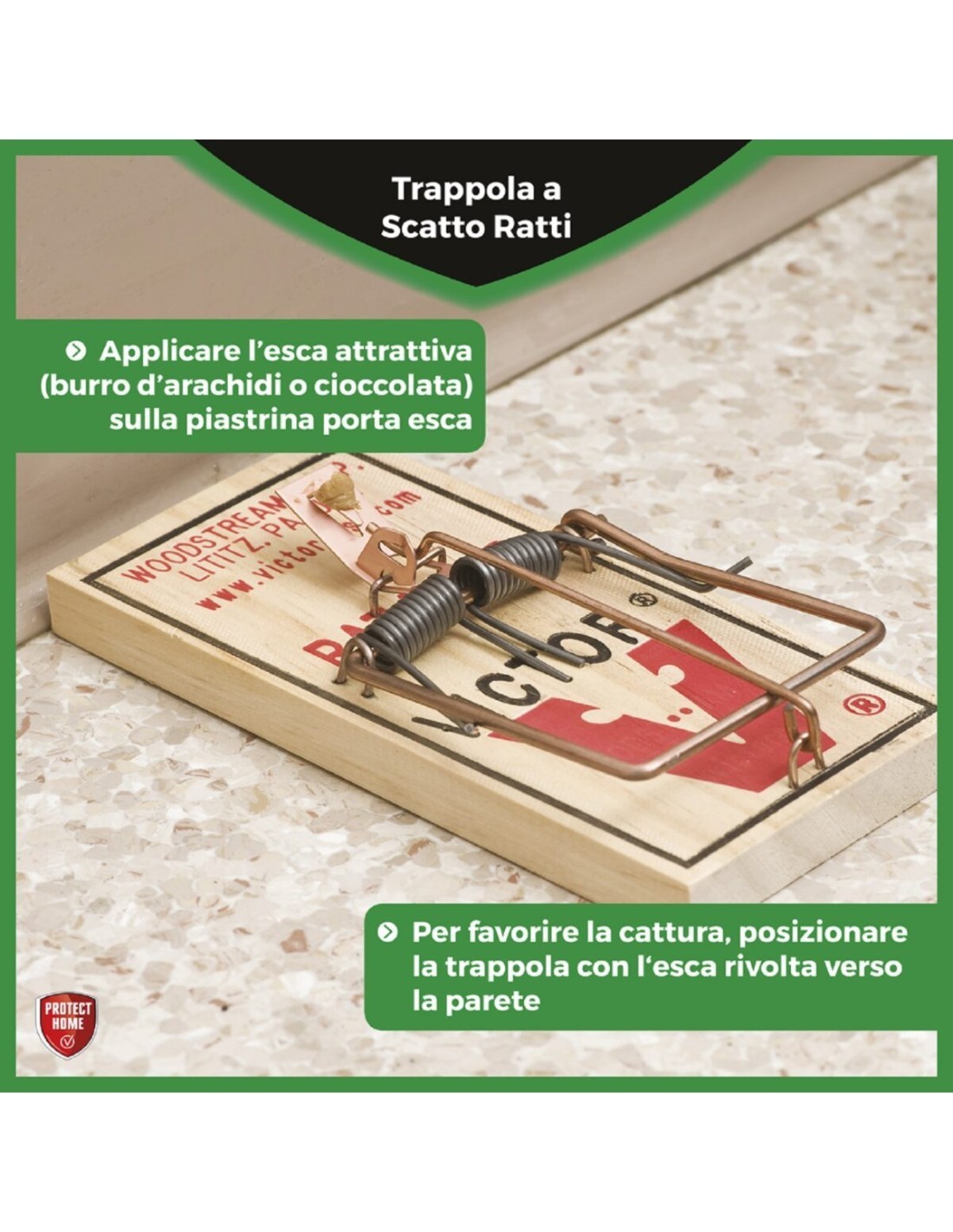 IGIENE PAVIMENTI - BAGNO - DEO CASA: vendita online TRAPPOLA A SCATTO VICTOR PROTECT HOME PER RATTI in offerta