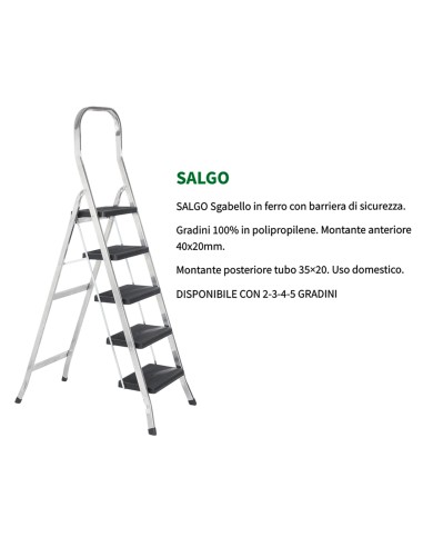 SGABELLO SALGO ALLUMINIO 4 GRADINI