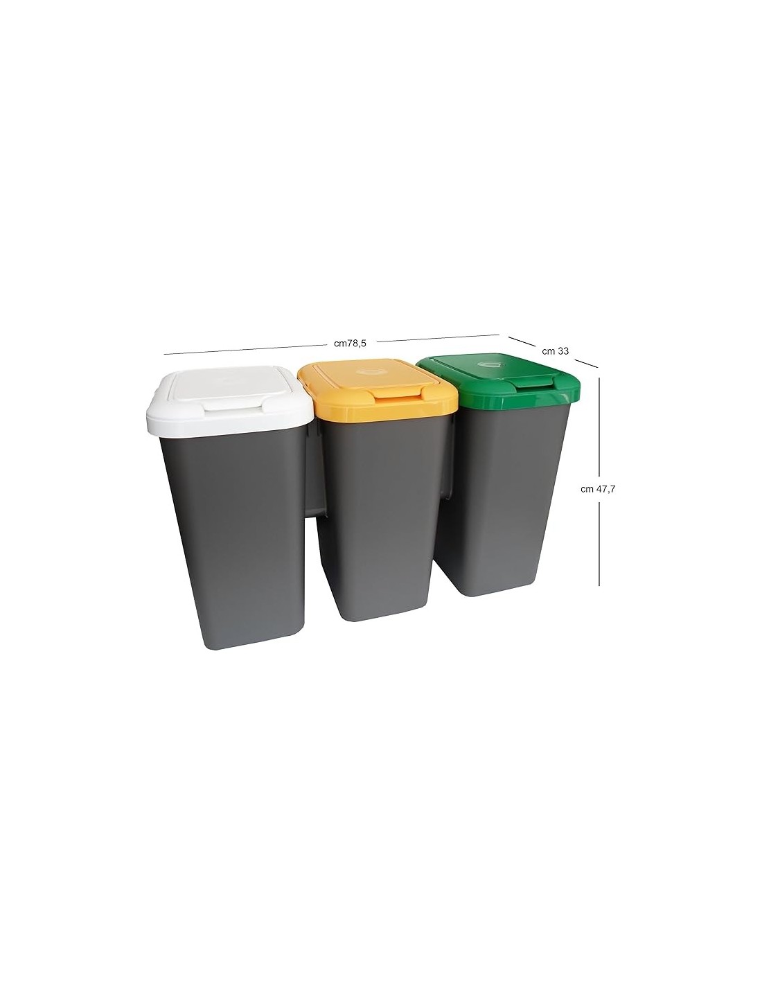Tontarelli Trio Cestino Raccolta Differenziata 75 Litri Multicolore | shopincasa.it