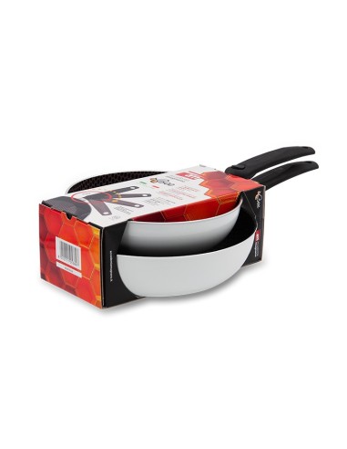 Bis padelle induzione AM Bee 24 e 28 cm con manico pieghevole | shopincasa.it