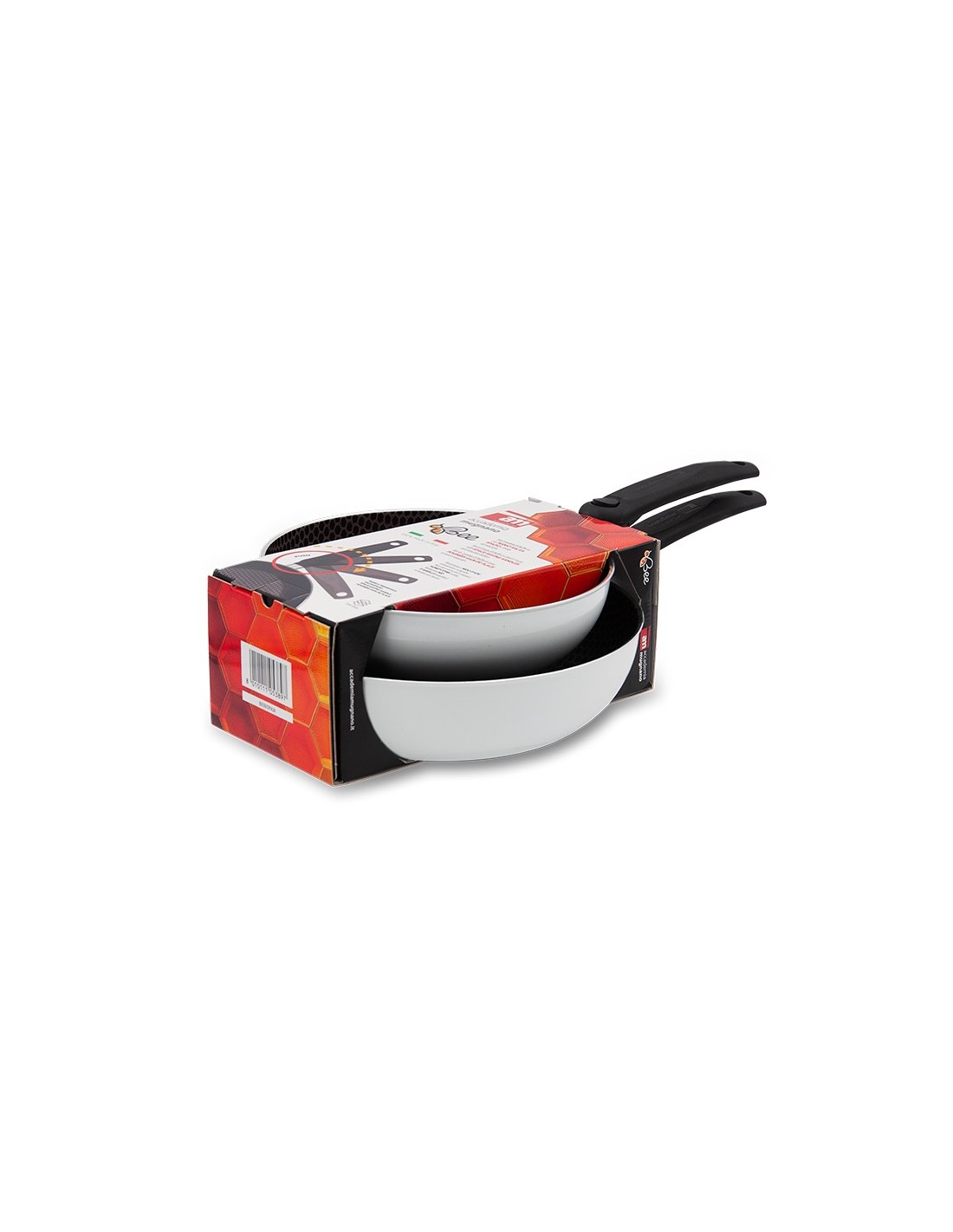 Bis padelle induzione AM Bee 24 e 28 cm con manico pieghevole | shopincasa.it