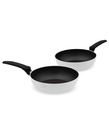Bis padelle induzione AM Bee 24 e 28 cm con manico pieghevole | shopincasa.it
