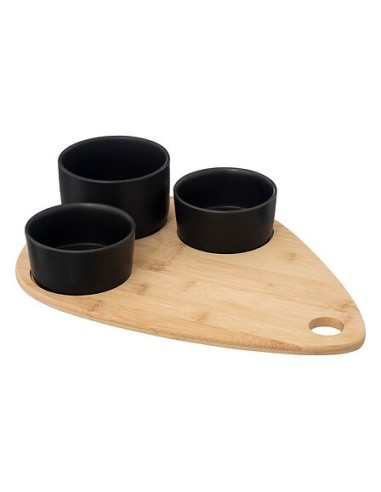 Set aperitivo 4 pezzi con tagliere in bambù e stampini in gres | shopincasa.it