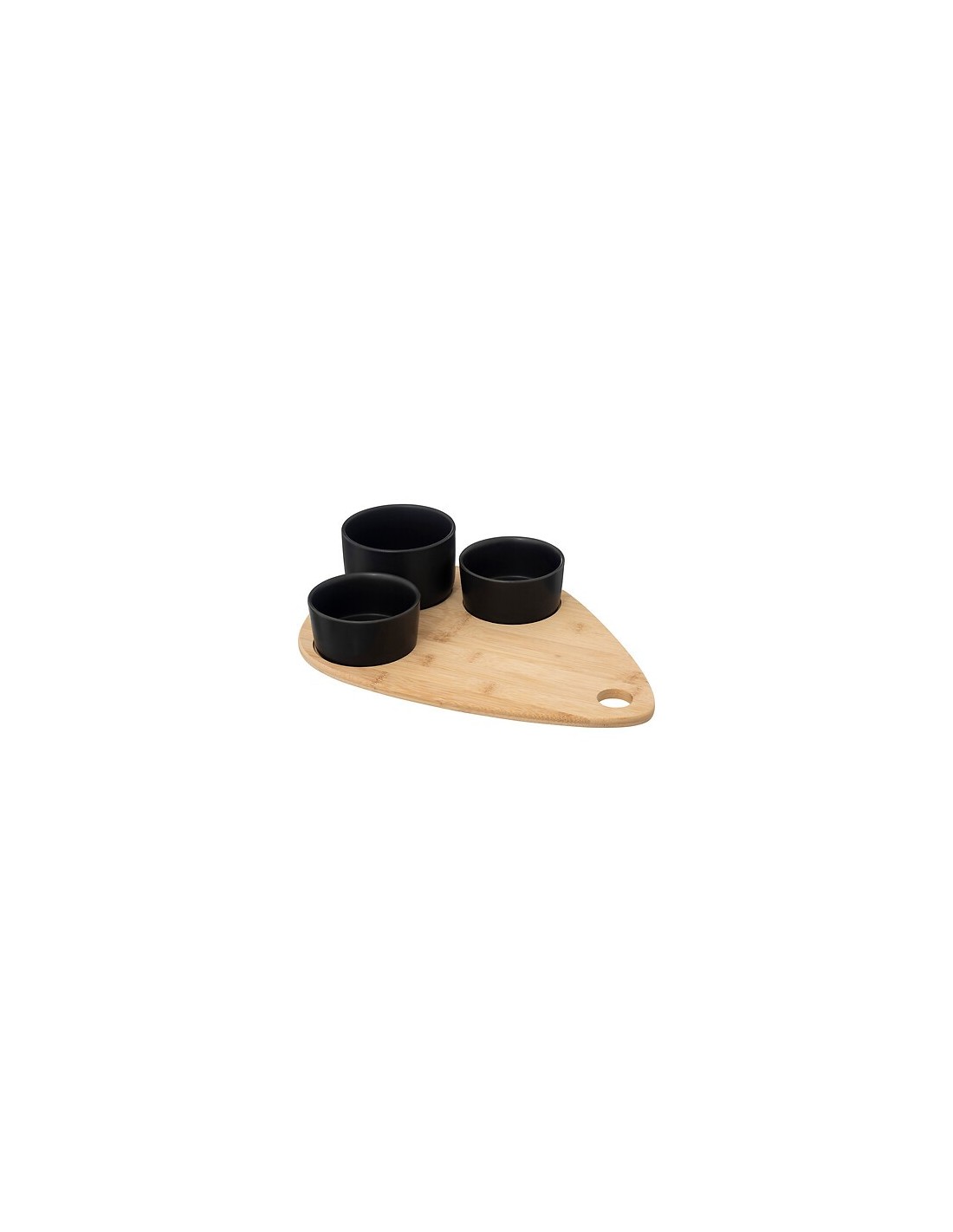 Set aperitivo 4 pezzi con tagliere in bambù e stampini in gres | shopincasa.it