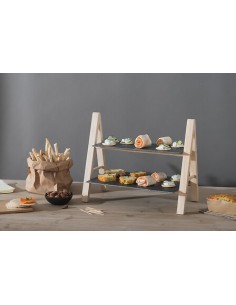 Alzata a 2 piani in ardesia e bambù per dolci e antipasti | shopincasa.it