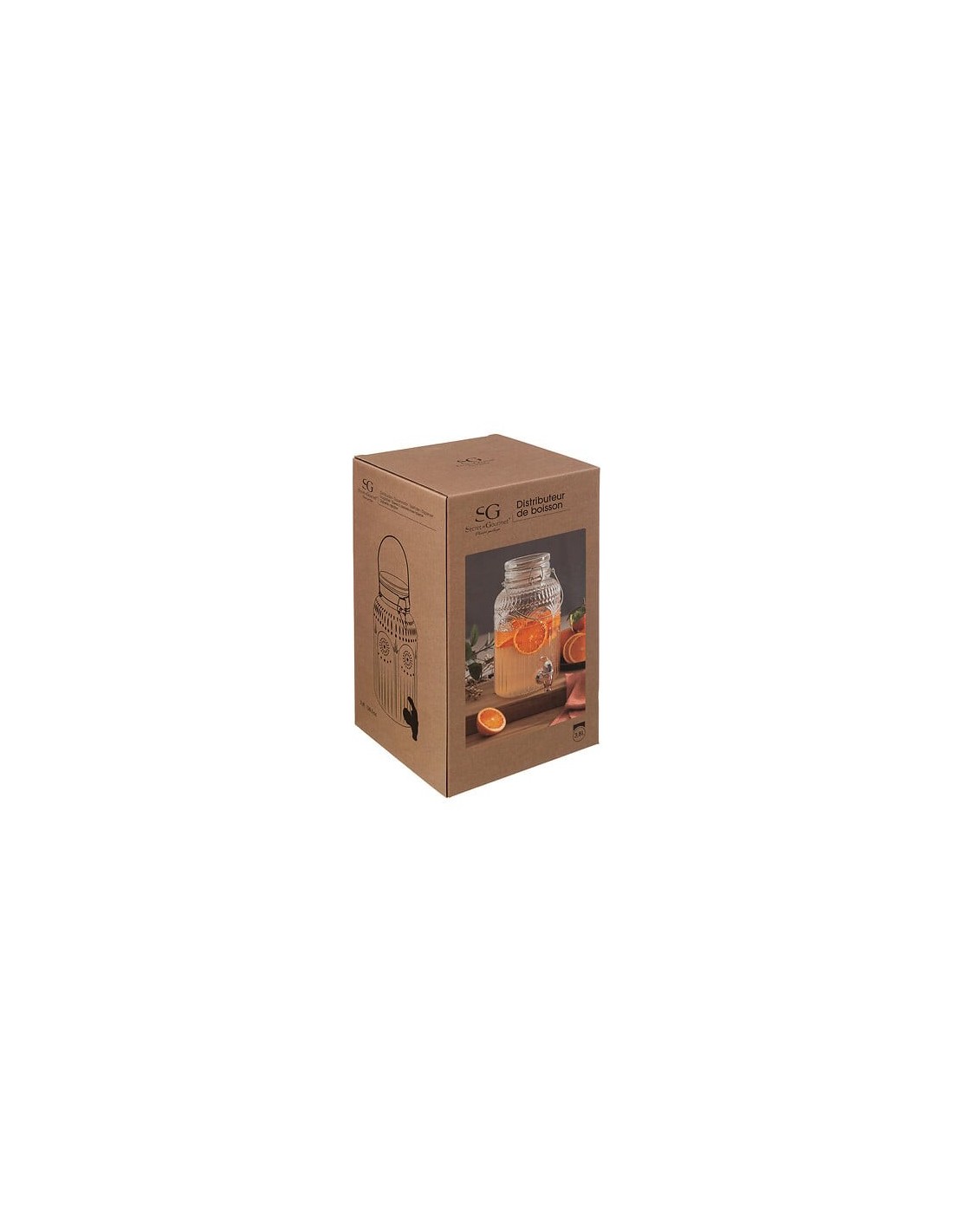 Dispenser per bevande Mona 3,8 l in vetro trasparente | shopincasa.it