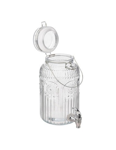 Dispenser per bevande Mona 3,8 l in vetro trasparente | shopincasa.it