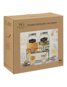 Set 2 dispenser per bevande 4 l con supporto in acciaio | shopincasa.it