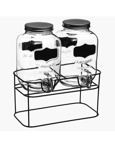 Set 2 dispenser per bevande 4 l con supporto in acciaio | shopincasa.it
