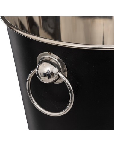 Secchiello per champagne legno di mango nero | shopincasa.it