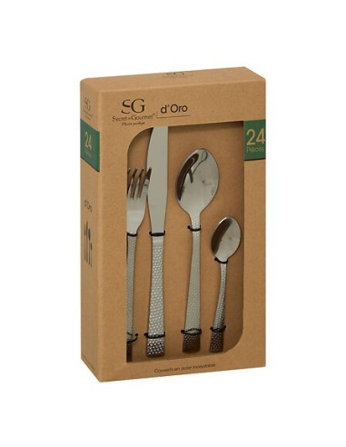Servizio posate 24 pezzi D'oro acciaio inox | shopincasa.it