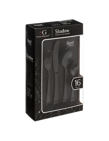 Servizio posate 16 pezzi Shadow acciaio inox nero | shopincasa.it