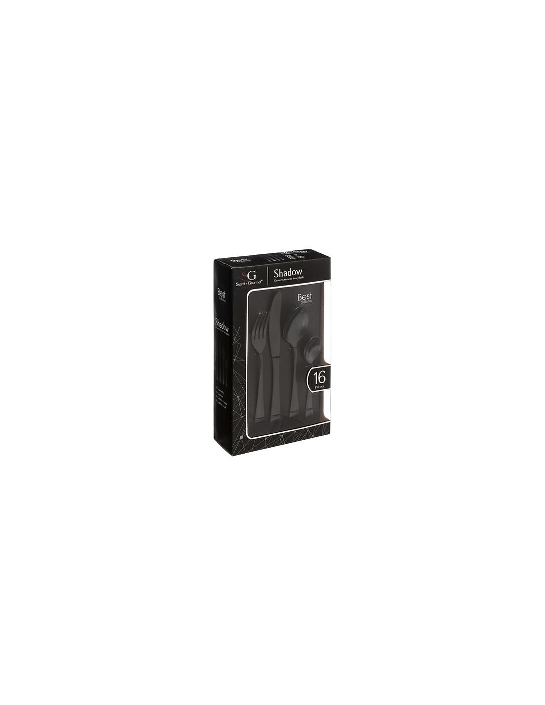 Servizio posate 16 pezzi Shadow acciaio inox nero | shopincasa.it