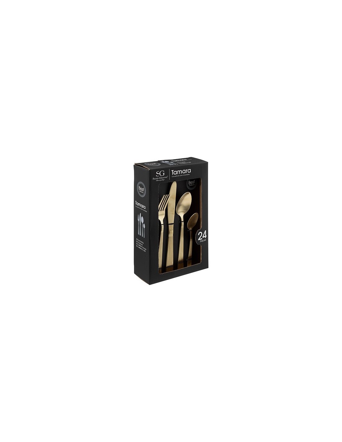 Servizio posate 24 pezzi Tamara acciaio inox champagne | shopincasa.it