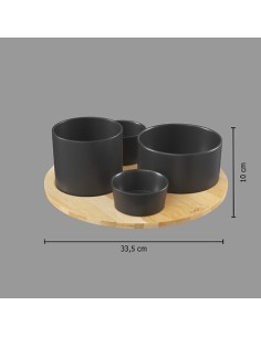 Set aperitivo 5 pezzi bambù nero | shopincasa.it