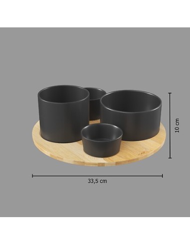 Set aperitivo 5 pezzi bambù nero | shopincasa.it
