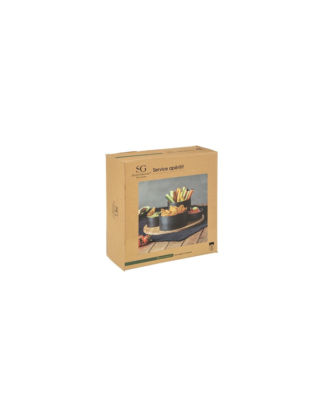 Set aperitivo 5 pezzi bambù nero | shopincasa.it