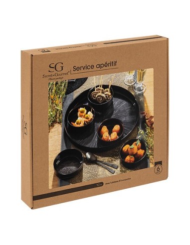Set aperitivo Astra 6 pezzi nero | shopincasa.it