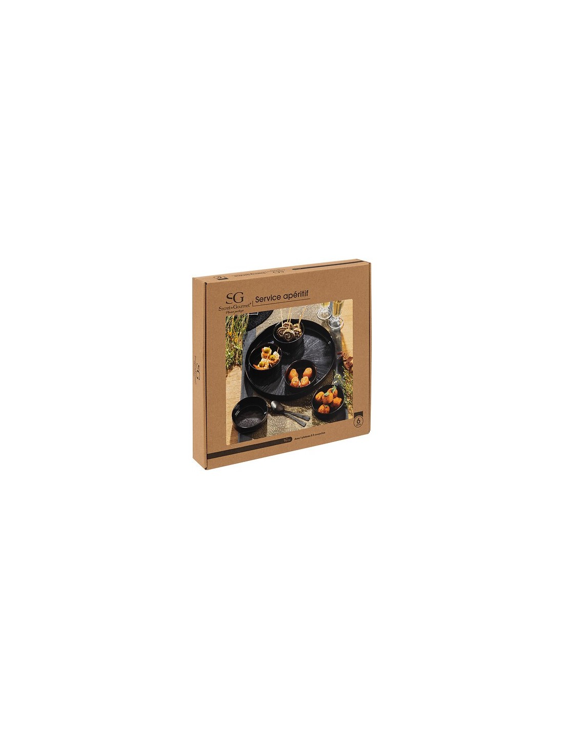 Set aperitivo Astra 6 pezzi nero | shopincasa.it