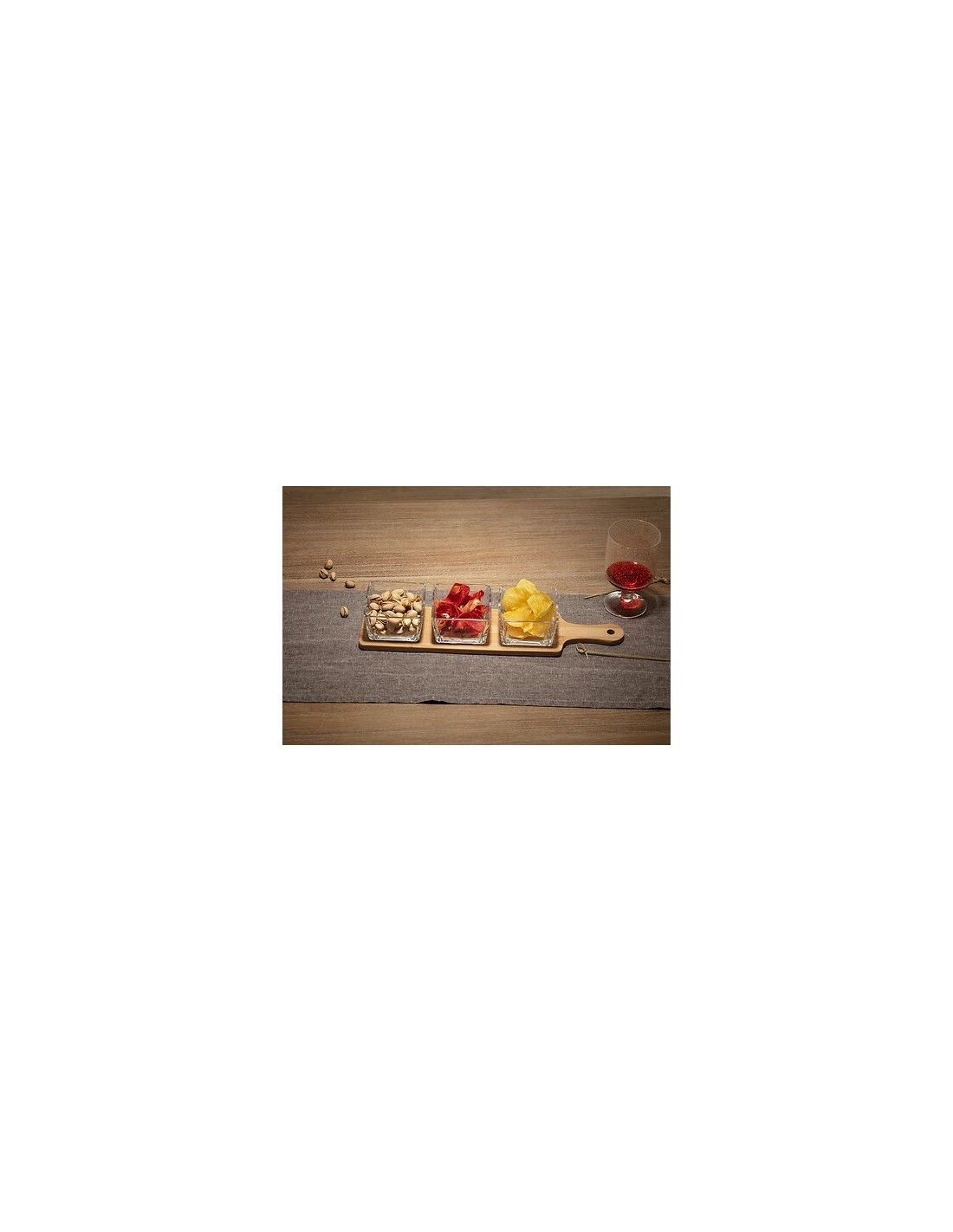 Set aperitivo 4 pezzi bambù e vetro | shopincasa.it