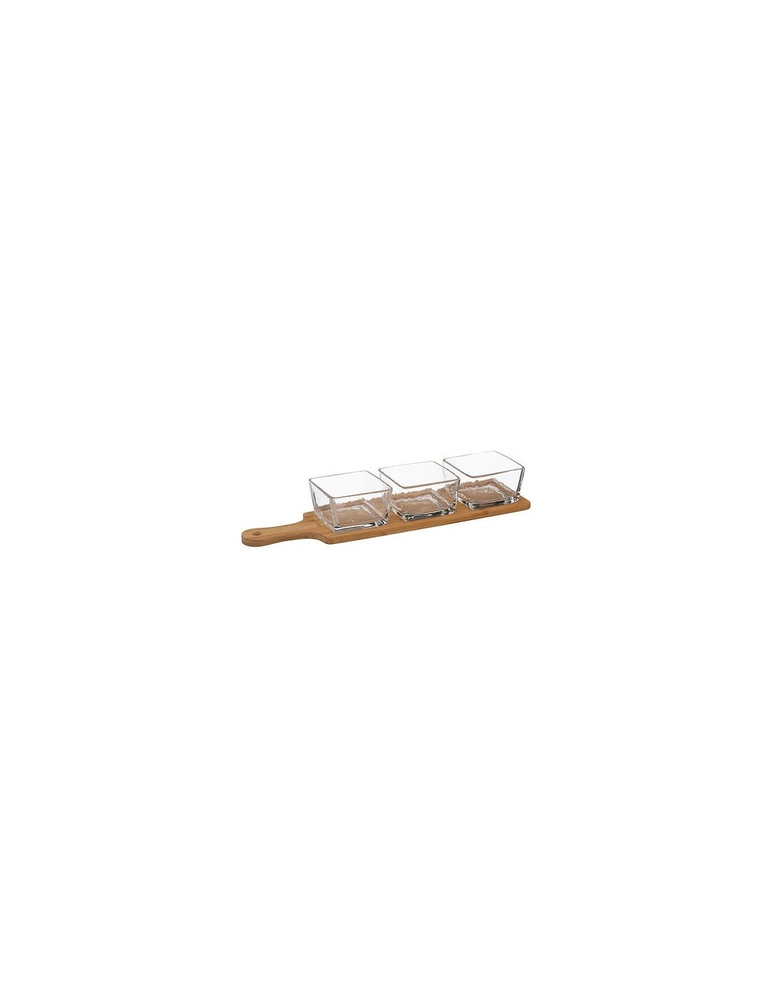 Set aperitivo 4 pezzi bambù e vetro | shopincasa.it
