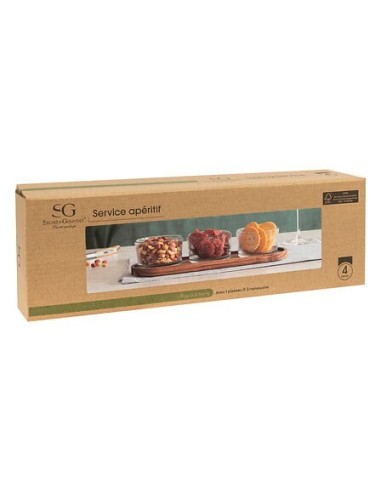 Set aperitivo Nala 4 pezzi marrone | shopincasa.it
